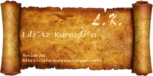 Létz Kurszán névjegykártya